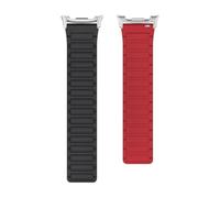 EasyByMall Magnetic Watch Band, 5.9inch~6.7inch Magnetic Silicone Watch Band For Samsung Watch 8/8 Classic Stylish(Black and red)
