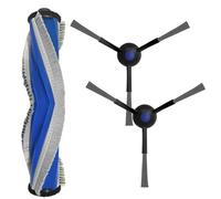 EasyByMall Main Brush and Side Brush Kit for ECOVACS DEEBOT N20/N20 PLUS/N20 PRO PLUS - 1pc Roller Brush + 2pcs Nylon Side Brushes, Vacuum Cleaner Replacement Parts