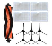 EasyByMall Main Side Brush Filter Kit for MONSGA MS1 MAX Robot Vacuum, Replacement Parts with Roller Brush, 4 Filters and 6 Side Brushes