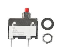EasyByMall Manual Reset Thermal Switch 2A DC Circuit Breaker, Overcurrent Overload Protector with Copper Construction, -10 to 75°C Temperature Control, Metal Shell for Electrical Devices