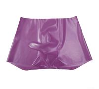 EasyByMall Mens Rubber Latex Seamless Boxer Briefs Underpants With Elephant Trunk Style Safety Panties Low Rise Comfortable Breathable Fit(L Waist 68cm Purple)