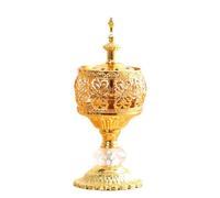 EasyByMall Metal Decorative Arabian Bakhoor Incense Burner, Hand Painted Mabkhara Censer with Removable Lid for Home Office Yoga Meditation