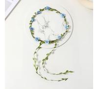 EasyByMall Multi Color Flower Crown Hair Accessory Perfect for Festive Events and For Parties (Blue and Blue-7)