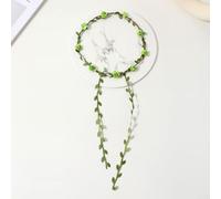 EasyByMall Multi Color Flower Crown Hair Accessory Perfect for Festive Events and For Parties (Green to 13)