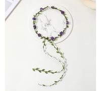 EasyByMall Multi Color Flower Crown Hair Accessory Perfect for Festive Events and For Parties (Purple - 12)