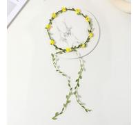 EasyByMall Multi Color Flower Crown Hair Accessory Perfect for Festive Events and For Parties (Yellow - 5)
