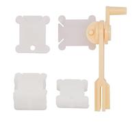 EasyByMall Plastic Bobbin Winder Set with 30 or 100 Reusable White Thread Cards for Cross Stitch, Embroidery, Needlework and DIY Sewing Crafts