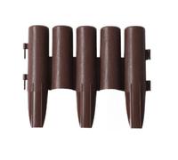 EasyByMall Plastic Garden Edging Fences Interlocking Landscape Border for Flowerbed Pathway Lawn Decorative Brown 5 Pack