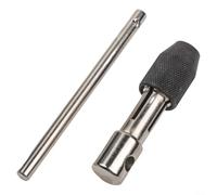 EasyByMall Ratchet Tap Wrench T-Handle Thread Tap Holder for M3-M8 Hand Tapping Tool Robust Construction Water Taps Spanner Tap Supply Line Nuts DIY Short(M6-M12)