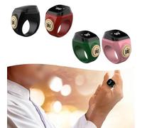 EasyByMall Rechargeable Smart Tasbih Counter Ring, 99999 Count Digital Zikr Finger with USB Charging, ABS Electronic Prayer Beads for Muslims, 3
