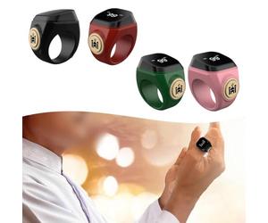 EasyByMall Rechargeable Smart Tasbih Counter Ring, 99999 Count Digital Zikr Finger with USB Charging, ABS Electronic Prayer Beads for Muslims, 3
