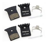 EasyByMall Resin Ice Disc Brake Pads L05A with Cooling Fins for Shimano Ultegra 105 GRX 2-Piston Flat Mount Calipers