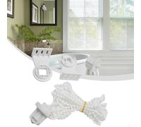EasyByMall Roller Blind Fittings Replacement Repair Kit, With Beaded Chain, For Curtain Rods/Blackout Roller Blind Brackets, 300cm (28mm), White, Plastic (Uncoated)