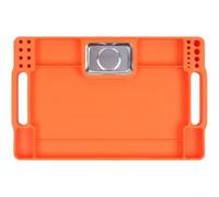 EasyByMall Silicone Tool Tray with Stainless Steel Base Non Slip Flexible Organizer for Rolling Tool Chest Cabinet Workbench Drawers 36x22.7cm(Orange - Orange)