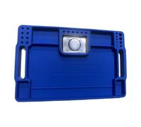 EasyByMall Silicone Tool Tray with Stainless Steel Base Non Slip Flexible Organizer for Rolling Tool Chest Cabinet Workbench Drawers 36x22.7cm(Blue - Blue)