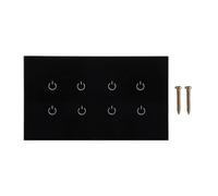 EasyByMall Smart WiFi Touch Light Switch 2 Gang to 8 Gang, Glass Panel Wall Switch for Tuya Smart Life App Remote & Voice Control, Compatible with Alexa and Home, 10A 100-240V