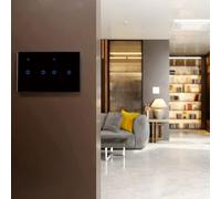 EasyByMall Smart WiFi Touch Light Switch, Tuya App Remote & Voice Control, 220V 10A Glass Panel Wall Switch for Alexa Home, Neutral Live Wire Required