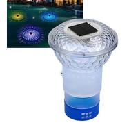 EasyByMall Solar Pool Chlorine Floater with Colorful LED Lights, Adjustable Dispenser for 1" & 3" Tablets, Solar-Powered Floating Chemical Feeder for Pools Hot Tubs Spas