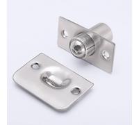 EasyByMall Spring Invisible Wooden Cabinet Door Latch, Stainless Steel and Brass Ball Catch Lock for Closet Cupboard Doors, Easy Open Close Hardware with Screws