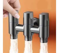 EasyByMall Stainless Steel 3-Way Water Diverter Valve, G1/2 Thread Angle Stop Valve with Metal Handle for Toilet Bidet Sprayer, Kitchen & Bathroom
