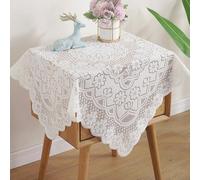 EasyByMall Table Cloths, Square Lace Tablecloth, Vintage Embroidered Lace Table Cloth For Wedding Party Home Kitchen Living Room Decoration(90 * 90cm)