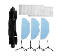 EasyByMall Tapo RVA100 Vacuum Replacement Kit: Main Brush, 3-Pack Microfiber Mop Cloths & Side Brushes for RV10, RV10 Plus, RV30, RV30 Plus