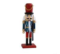 EasyByMall Traditional Silver Christmas Nutcracker Figures, 16CM, Festive Decorations (blue)