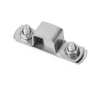 EasyByMall U Shaped Connector Bracket, 304 Stainless Steel Pipe Clamp Support, 25mm Pitch Fixed Mounting Bracket for Piping and Cables, Silver