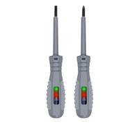 EasyByMall Voltage Tester Screwdriver, 2PCS Magnetic Electric Pen with LED Indicator for 6-250V AC Circuit Detection, Slotted & Phillips Driver Bits