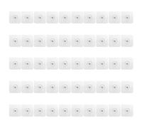 EasyByMall Wall-Mount Picture Hanger Hooks, No-Drill Adhesive Stainless Steel & PVC Hooks for Tiles/Glass/Painted Walls, 50-Pack, 6x6 cm, Transparent