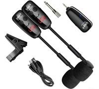 EasyByMall Wireless Instrument Mic Kit Featuring User Friendly LED Display and Reliable Connectivity Options (Dual channel)