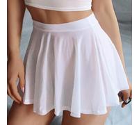 EasyByMall Womens Elegant Costumes Featuring a Sheer Pleated A Line Lingerie Style For Celebrations (S White)