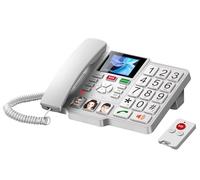 EasyCall Pro 4G GSM Wireless Desk Phone with Large Keypad, Wireless SOS Button & Wi-Fi Hotspot.