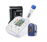 Easycare Home Health Monitoring Kit - Blood Pressure Monitor, Pulse Oximeter, Digital Thermometer & Heart Health Guide - Easy to Use Self Test for Seniors, Carers & Families - Batteries Inc UK Support