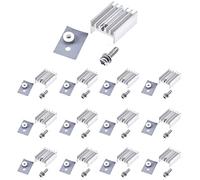 Easycargo 12 Packs TO-220 Heatsink + Insulator/Mounting Kits for LM317 LM317t L7805 L7812 L78XX Voltage Regulator, IRF Z44N 3205 520N 630 1404 MOSFET Transistor (20mm x 15mm x 10mm) (Silver 12 Pack)