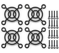 Easycargo 4pcs 25mm Black Fan Grill/Guard with Screws + Nuts (4 Pack)