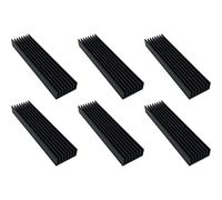 Easycargo 6pcs Black Anodized Aluminium Heatsink 100x25x10mm (100mmx25mmx10mm)