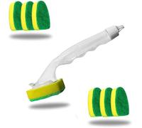 Easyclean 6 x Sponge with Dispensing Non-Scratch and Leakproof Washing Up Heavy Duty Brush Kitchen Scourer Dish Brush & Refill Heads,Ergonomic Handle,Bathroom Scrubbing Kitchen Cleaner