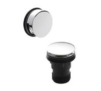 Easyclean Round Push Button Bath Waste with Minimalist Overflow for Baths up to 13mm Thick - Chrome