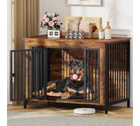 EasyCom Dog Crate Furniture for 1 or 2 Dogs, Heavy Duty Single/Double Dog Crates for Small/Medium/Large Dogs, Dog Kennel Furniture Indoor as TV Stand, Extra Large Size 47.24" L(65-92 Pounds), Brown