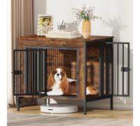 EasyCom Dog Crate Furniture for 1 or 2 Dogs, Heavy Duty Single/Double Dog Crates for Small/Medium/Large Dogs, Dog Kennel Furniture Indoor as TV Stand, Small Size 28.15" L(0-20 Pounds), Brown