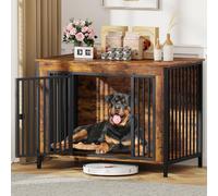 EasyCom Dog Crate Furniture for 1 or 2 Dogs, Heavy Duty Single/Double Dog Crates for Small/Medium/Large Dogs, Dog Kennel Furniture Indoor as TV Stand, Extra Large Size 47.24" L(65-92 Pounds), Brown
