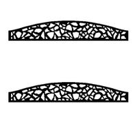 EasyComposite 2 x Composite Screen Trellis Topper - Decorative Lattice Panel for Outdoor Garden Fence - 1800mmx300mmx18mm (Pebble Curved, 2)