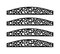 EasyComposite 2 x Composite Screen Trellis Topper - Decorative Lattice Panel for Outdoor Garden Fence - 1800mmx300mmx18mm (Pebble Curved, 4)