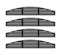 EasyComposite 2 x Composite Screen Trellis Topper - Decorative Lattice Panel for Outdoor Garden Fence - 1800mmx300mmx18mm (Slat Curved, 4)