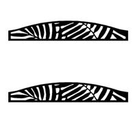 EasyComposite 2 x Composite Screen Trellis Topper - Decorative Lattice Panel for Outdoor Garden Fence - 1800mmx300mmx18mm (Leafy Curved, 2)