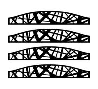 EasyComposite 2 x Composite Screen Trellis Topper - Decorative Lattice Panel for Outdoor Garden Fence - 1800mmx300mmx18mm (Laser Curved, 4)