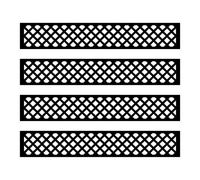 EasyComposite 2 x Composite Screen Trellis Topper - Decorative Lattice Panel for Outdoor Garden Fence - 1800mmx300mmx18mm (Wave, 4)