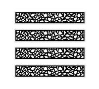 EasyComposite 2 x Composite Screen Trellis Topper - Decorative Lattice Panel for Outdoor Garden Fence - 1800mmx300mmx18mm (Pebble, 4)