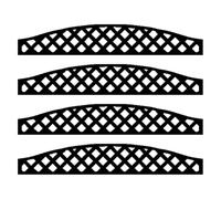 EasyComposite 2 x Composite Screen Trellis Topper - Decorative Lattice Panel for Outdoor Garden Fence - 1800mmx300mmx18mm (Wave Curved, 4)
